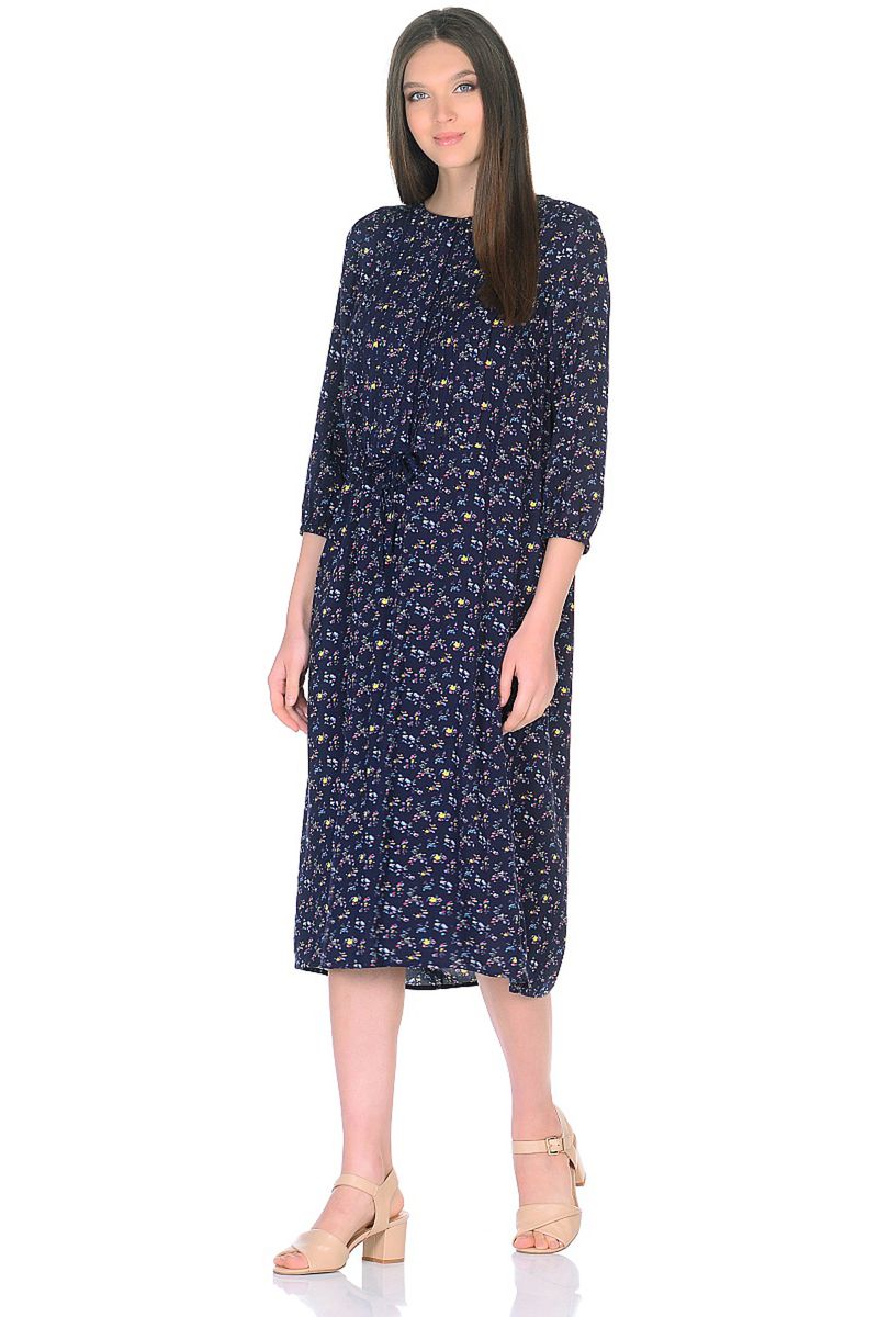 Платье женское Baon, цвет: синий. B458013_Dark Navy Printed. Размер XXL (52)B458013_Dark Navy Printed Платье женское Baon, цвет: синий. B458013_Dark Navy Printed. Размер XXL (52)B458013_Dark Navy Printed