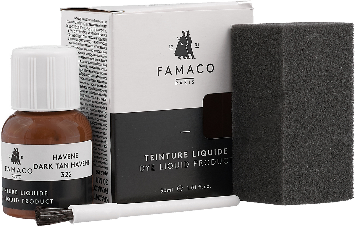 Жидкий краситель для кожи Famaco, цвет: коричневый, 30 мл