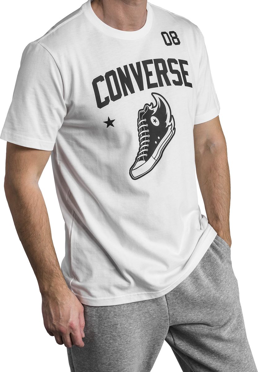 Футболка мужская Converse Chuck All-Star 08 Tee, цвет: белый. 10006751102. Размер L (50)