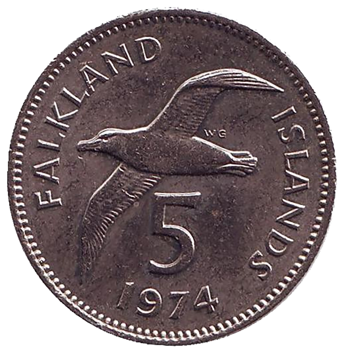 Монета номиналом 5 пенсов 
