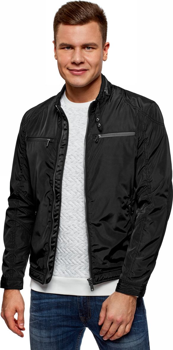 Куртка мужская oodji Lab, цвет: черный. 1L514012M/46343N/2900N. Размер S-182 (46/48-182)