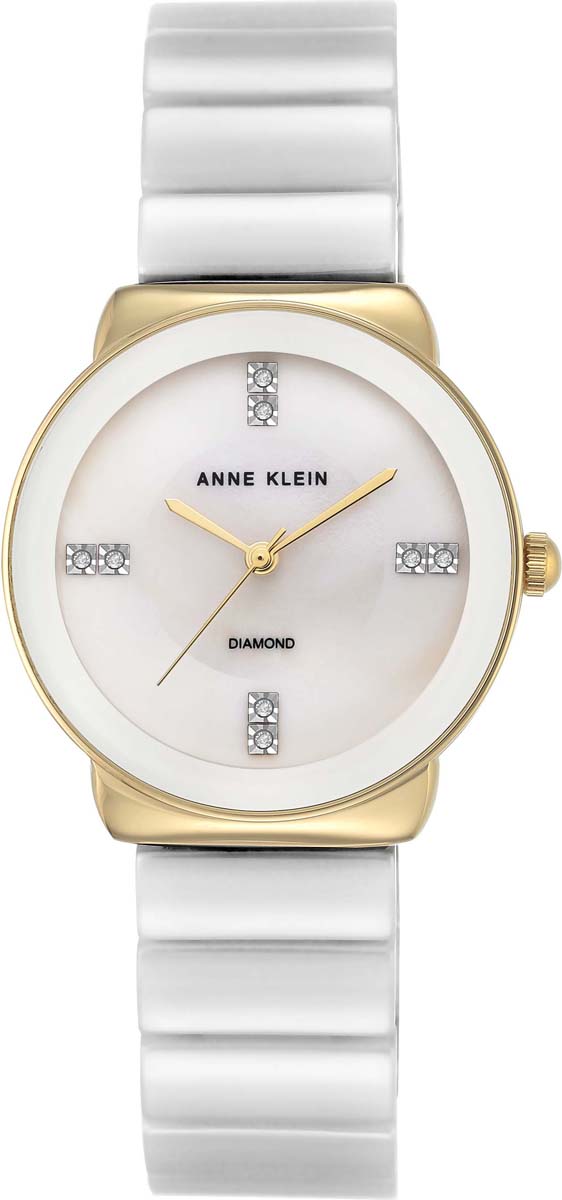 Часы наручные женские Anne Klein, цвет: белый, золотой. AK-2714-03