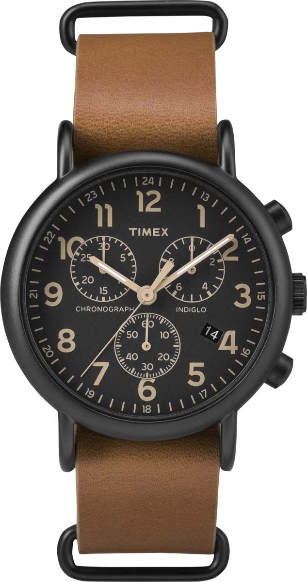 Часы наручные мужские Timex, цвет: черный, коричневый. TMX-55-216