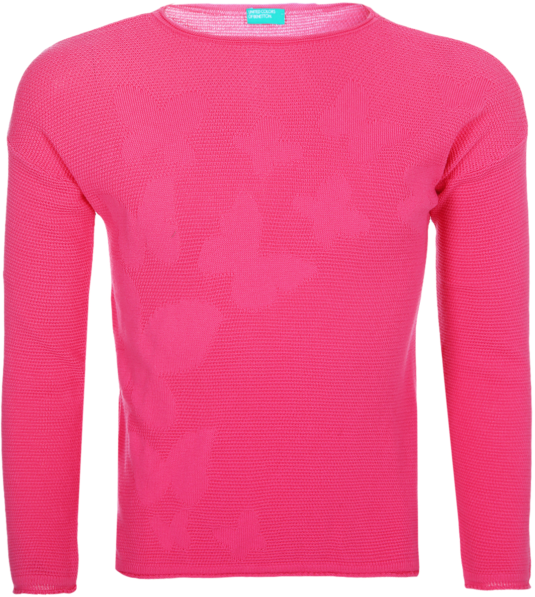 Джемпер для девочки United Colors of Benetton, цвет: ярко-розовый. 1098C1592_901. Размер 150