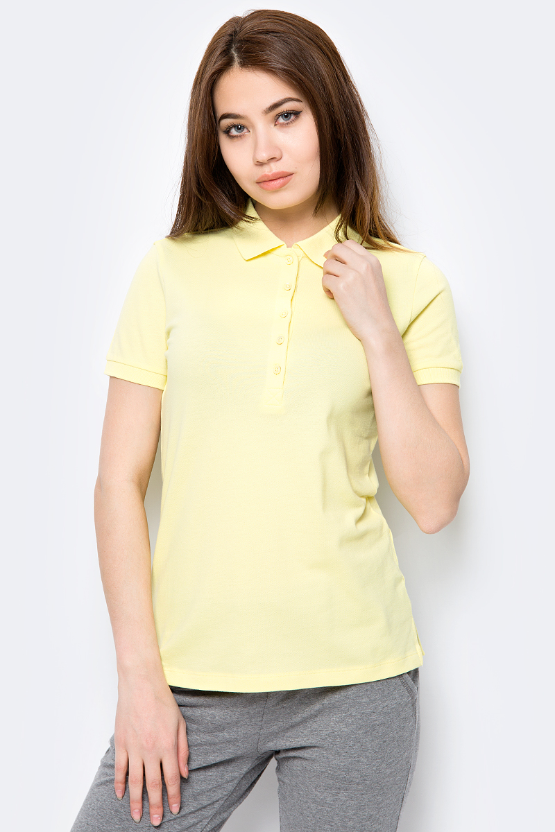 Поло женское United Colors of Benetton, цвет: желтый. 3AONE3098_0H3. Размер S (42/44)