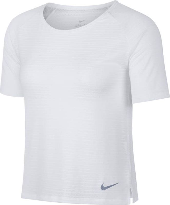 Футболка женская Nike Miler Short-Sleeve Running Top, цвет: белый. 891172-100. Размер S (42/44)