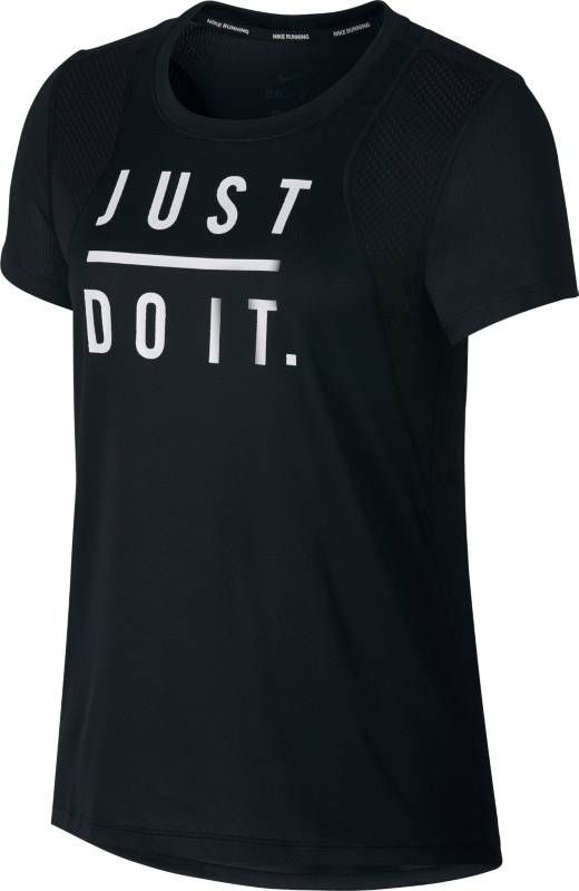 Футболка женская Nike Running Short-Sleeve Graphic Top, цвет: черный. 942073-010. Размер S (42/44)