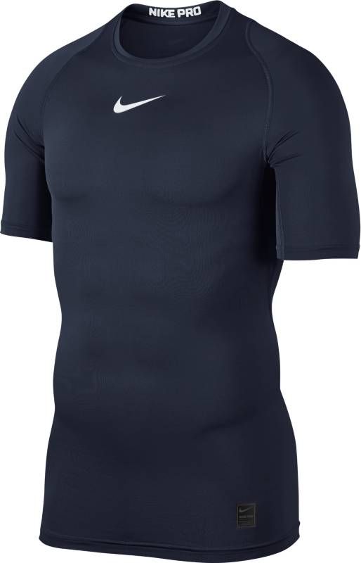 Футболка компрессионная мужская Nike Pro Top, цвет: темно-синий. 838091-451. Размер M (46/48)