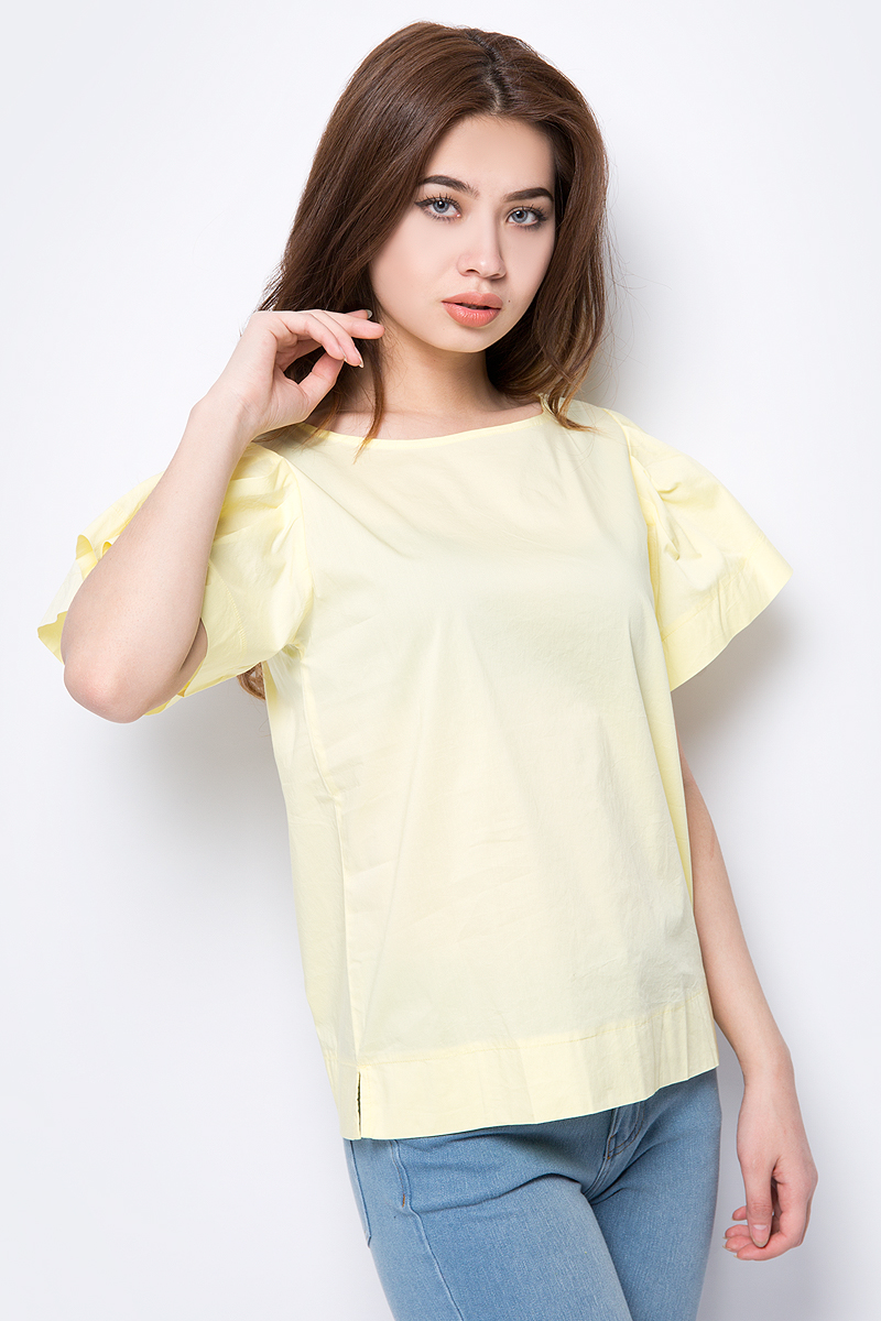 Блузка женская United Colors of Benetton, цвет: желтый. 5AWR5Q984_0H3. Размер XS (40/42)