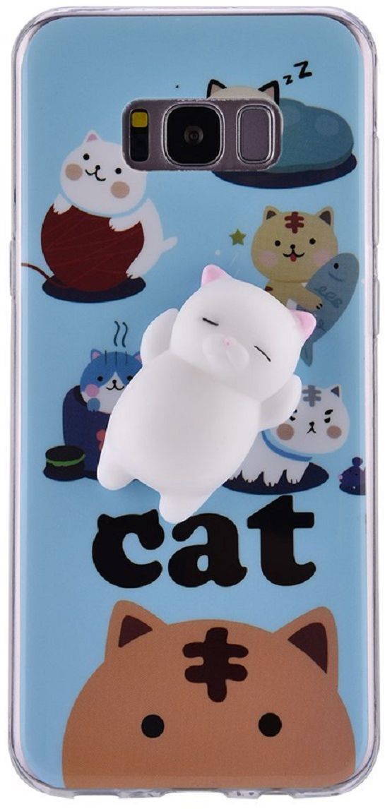 Fidget Go Cиликоновый кот чехол-антистресс для Samsung S8, Grey