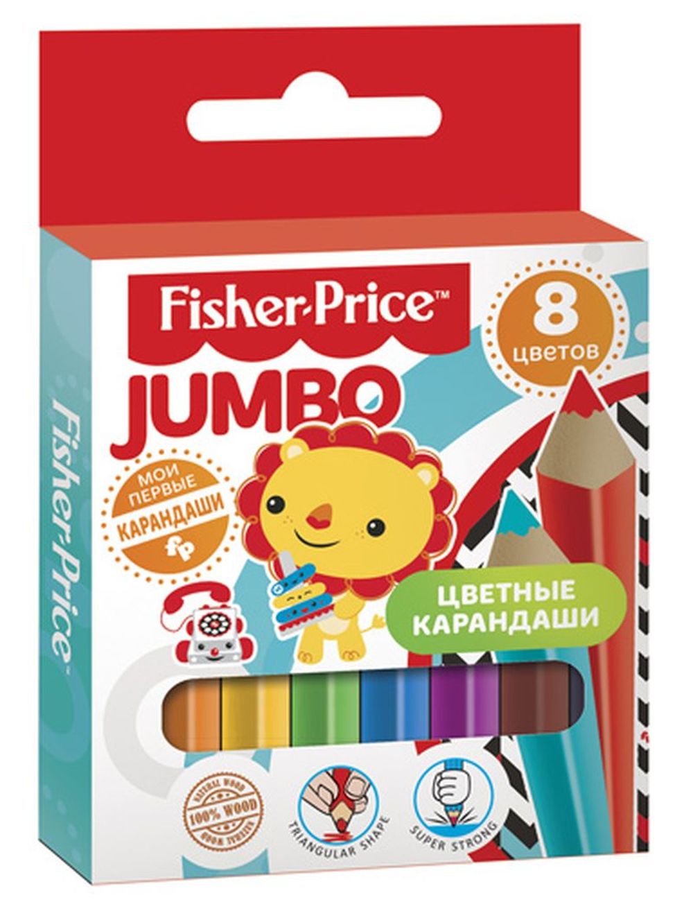 Mattel Набор цветных карандашей Mini Jumbo Mattel Fisher Price 8 цветов