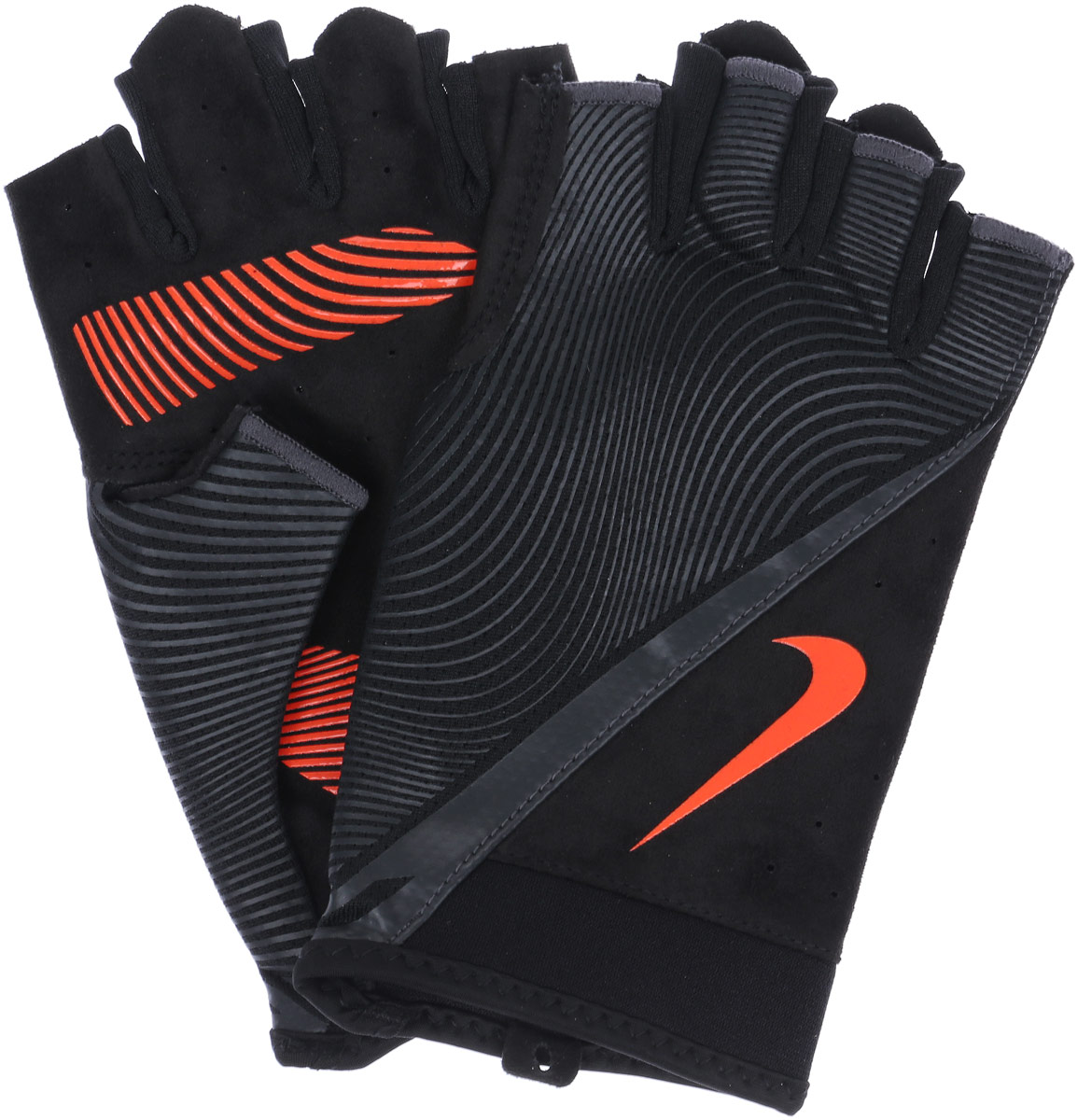 Перчатки тренировочные мужские Nike, цвет:черный, серый, красный. Размер M