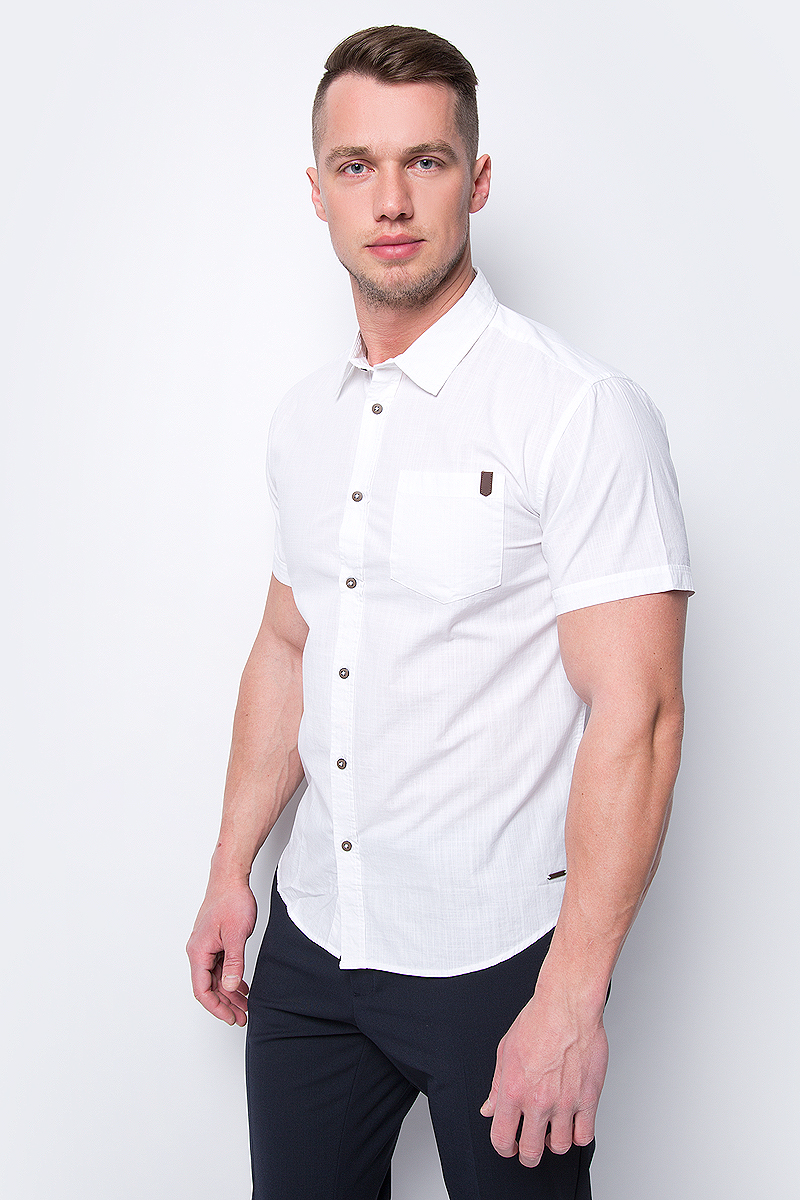 Рубашка мужская Sela, цвет: белый. Hs-212/790-8243. Размер 43 (52)