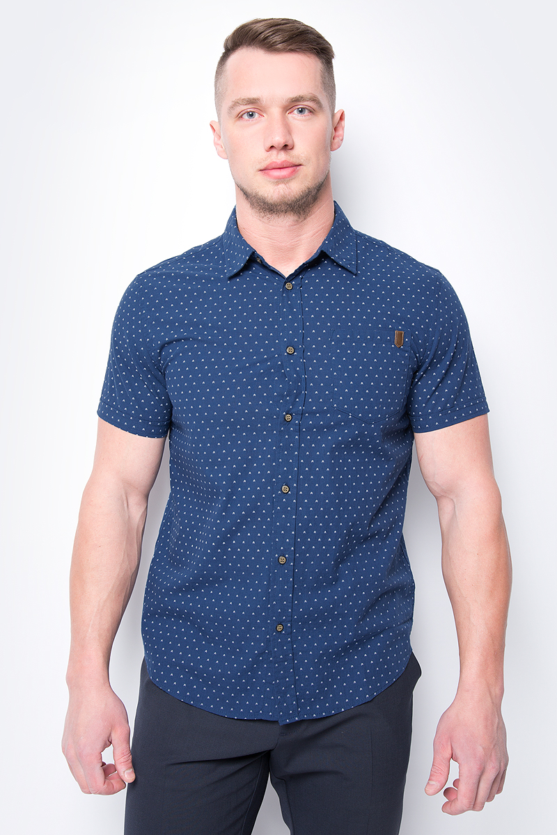 Рубашка мужская Sela, цвет: темно-синий. Hs-212/787-8243. Размер 41 (48)
