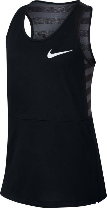 Майка для девочки Nike Dry, цвет: черный. 890291-010. Размер M (140/146)