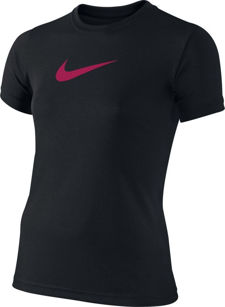 Футболка для девочки Nike Legend, цвет: черный. 392389-022. Размер M (140/146)