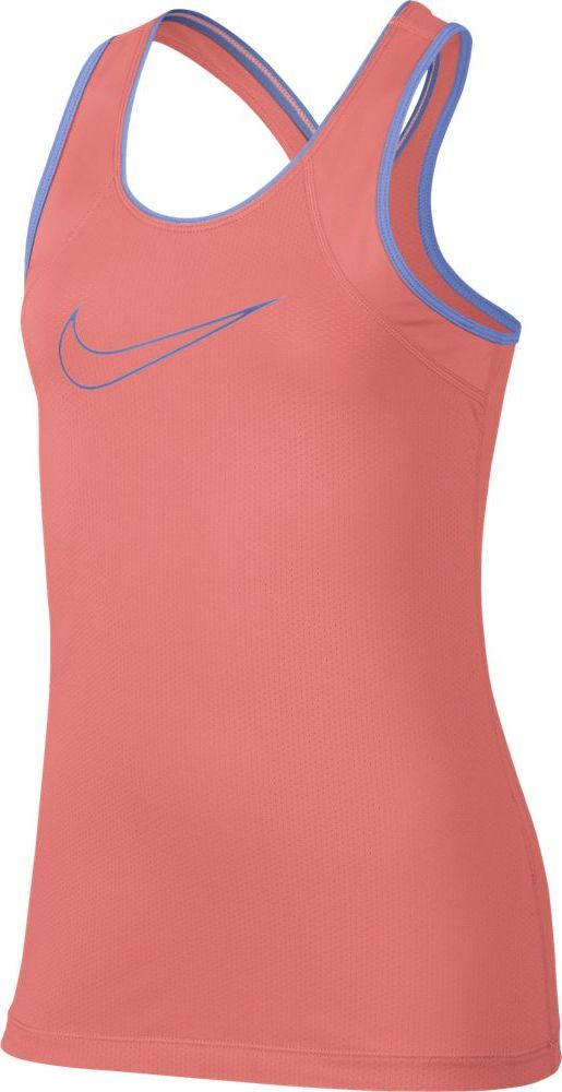 Майка для девочки Nike Pro, цвет: розовый. 890227-827. Размер XL (158/170)