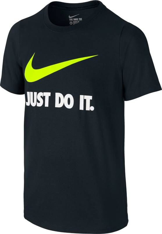 Футболка для мальчика Nike Jdi Swoosh Crew, цвет: черный. 709952-010. Размер S (128/140)