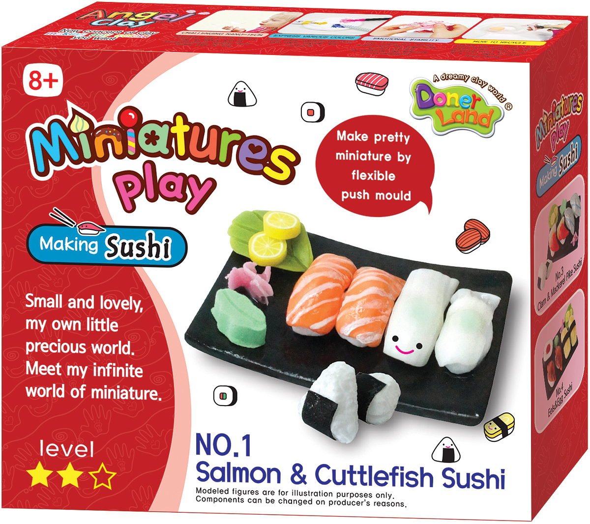Donerland Набор для лепки Miniatures Play Salmon & Cuttlefish Sushi