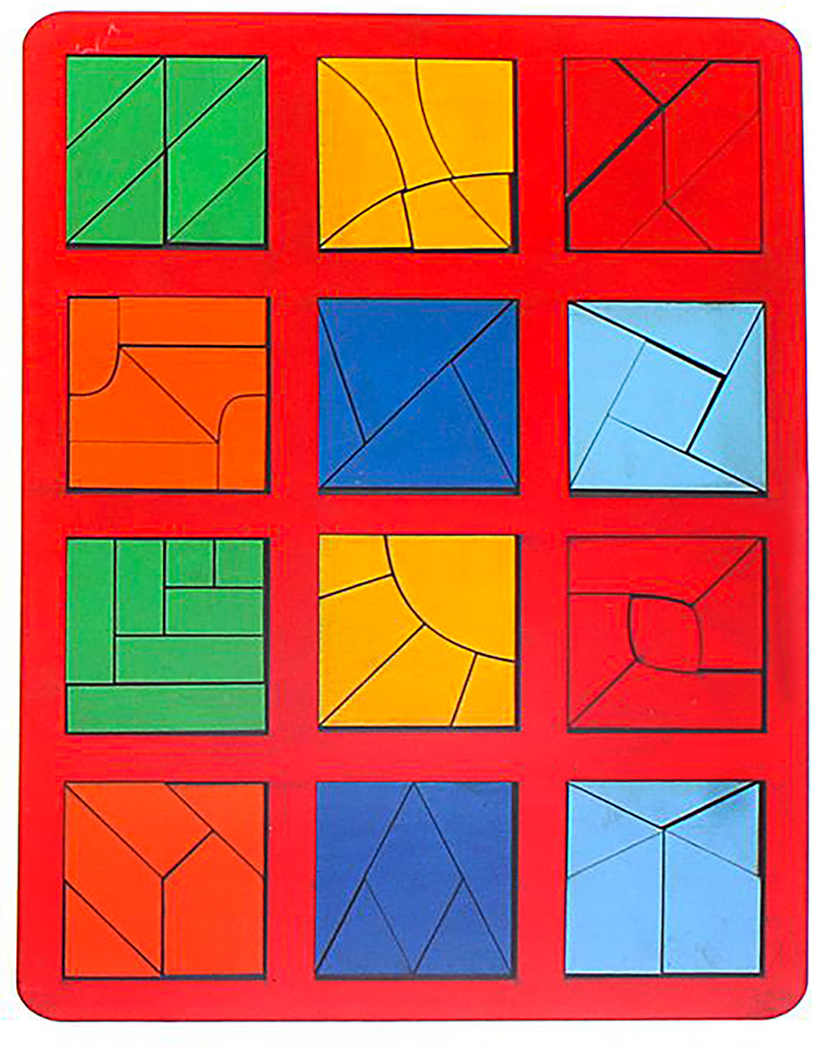 Smile Decor Обучающая игра Сложи квадрат 3 уровень Макси цвет красный