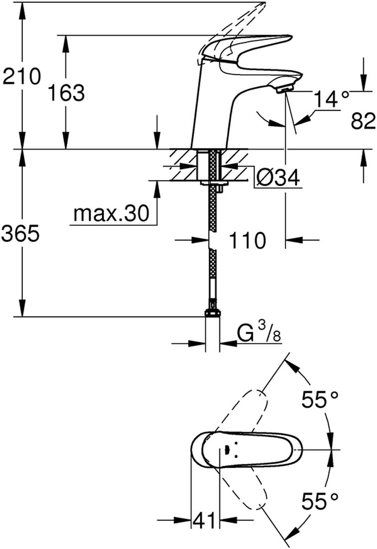 Смеситель для раковины Grohe "Eurostyle". 23715003 Монтаж на одно отверстие.Металлический рычаг (без отверстия).GROHE SilkMove керамический картридж 35 мм.Регулировка расхода воды.С ограничителем температуры.GROHE StarLight хромированная поверхность.GROHE EcoJoy 5,7 л/мин.GROHE QuickFix быстрая монтажная система.Гладкий корпус.Гибкая подводка.