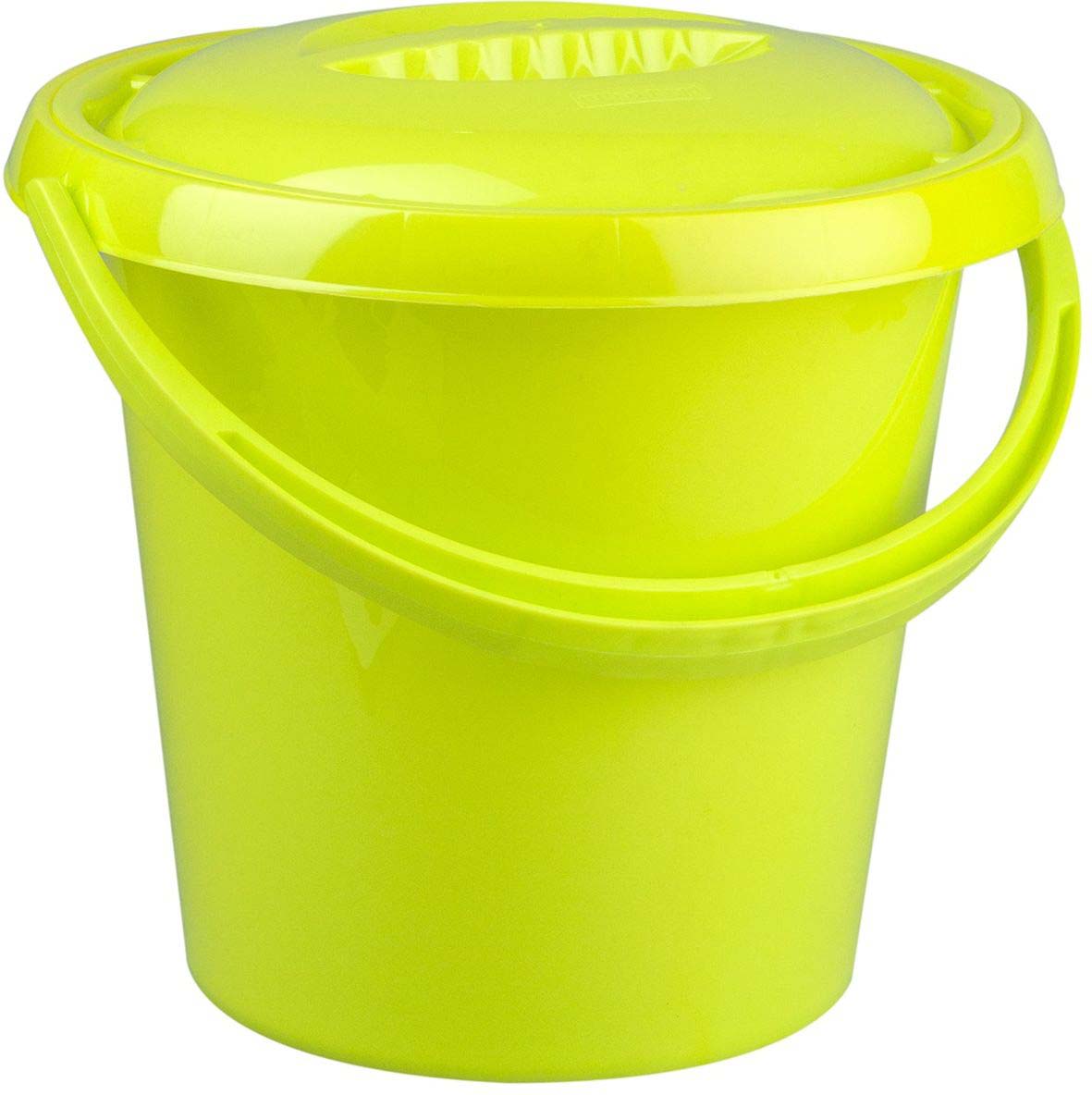 Ведро Plast Team Ampari, с крышкой, цвет: лаймовый, 10 л