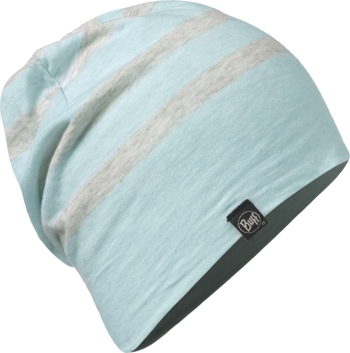 Шапка Buff Cotton Hat Aqua Stripes, цвет: голубой, серый. 117113.711.10.00. Размер 58