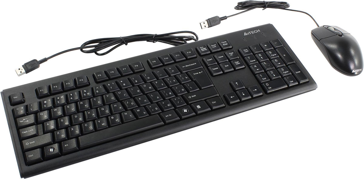 Комплект игровая мышь + клавиатура A4Tech KRS-8372, Black