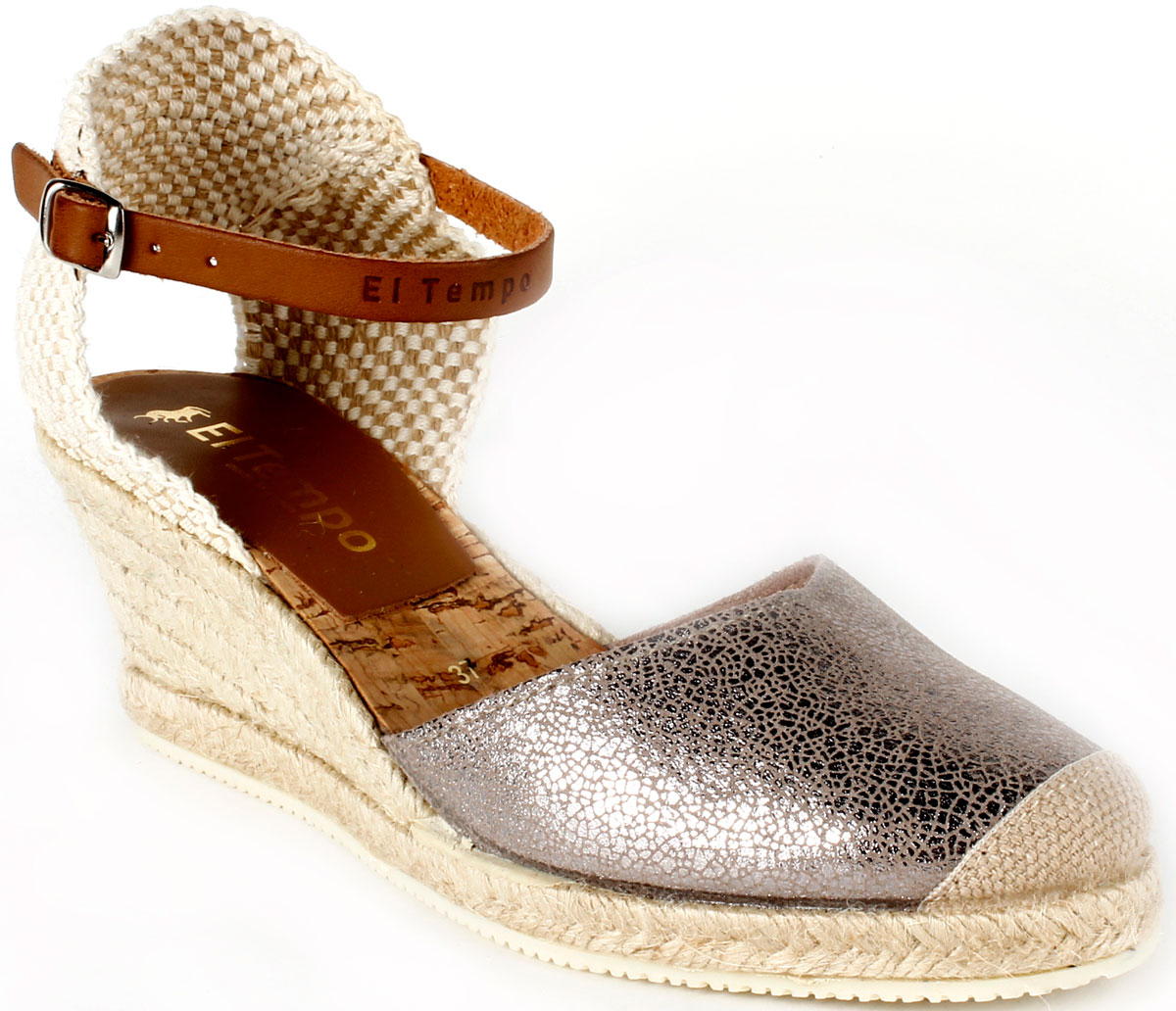 Туфли женские El Tempo, цвет: серебристый, бежевый. EAN2_5N50-16_NICKEL. Размер 41