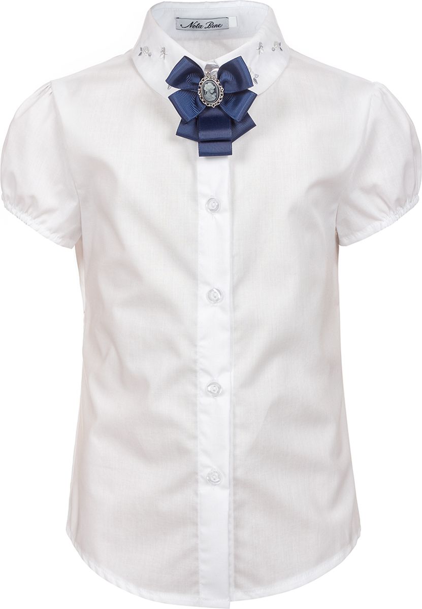 Блузка для девочки Nota Bene, цвет: белый. 181230903_01. Размер 158