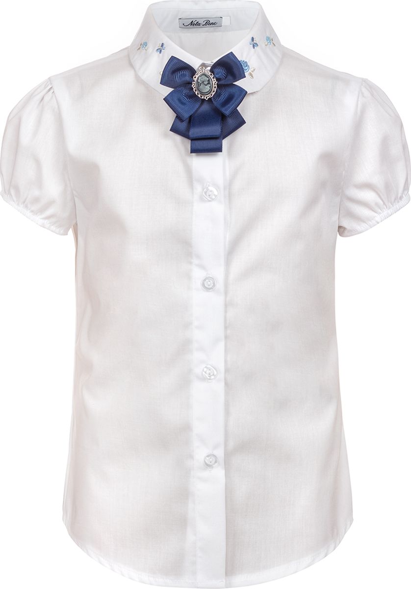 Блузка для девочки Nota Bene, цвет: белый. 181230902_01. Размер 152