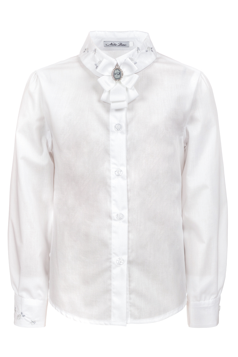 Блузка для девочки Nota Bene, цвет: белый. 181230803_01. Размер 140