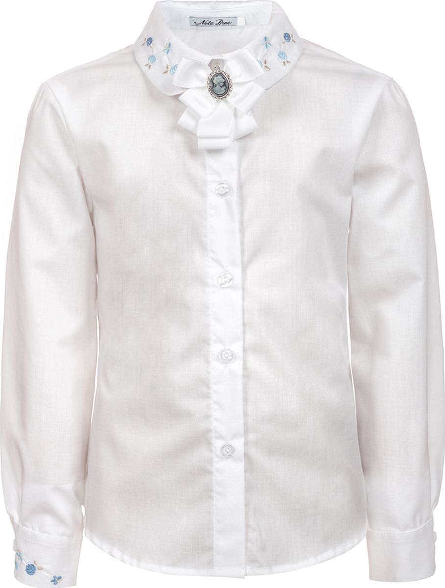 Блузка для девочки Nota Bene, цвет: белый. 181230802_01. Размер 152