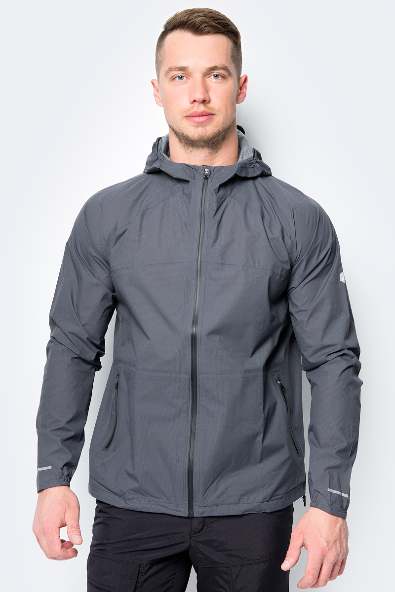 Куртка мужская Asics Waterproof Jacket, цвет: темно-серый. 154231-0779. Размер M (46)