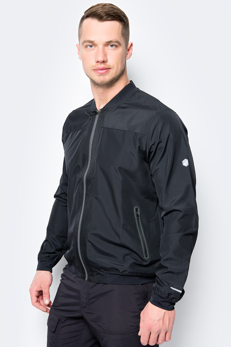 Куртка мужская Asics Bomber Jacket, цвет: черный. 154593-0904. Размер M (46)