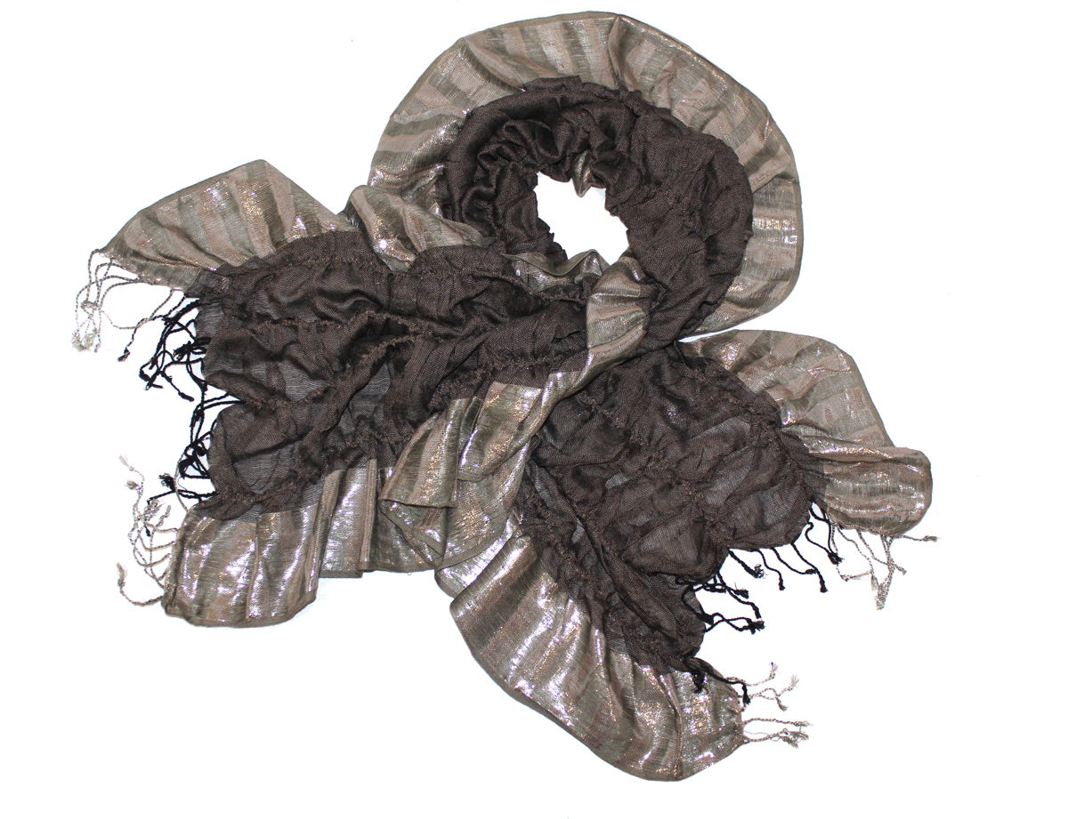 Шарф женский Ethnica, цвет: серо-коричневый. 232075н. Размер 50 x 170 см