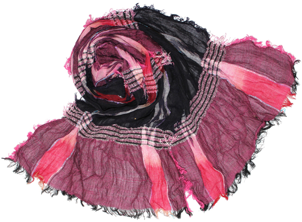 Шарф женский Ethnica, цвет: розовый, черный. 101060. Размер 50 x 170 см