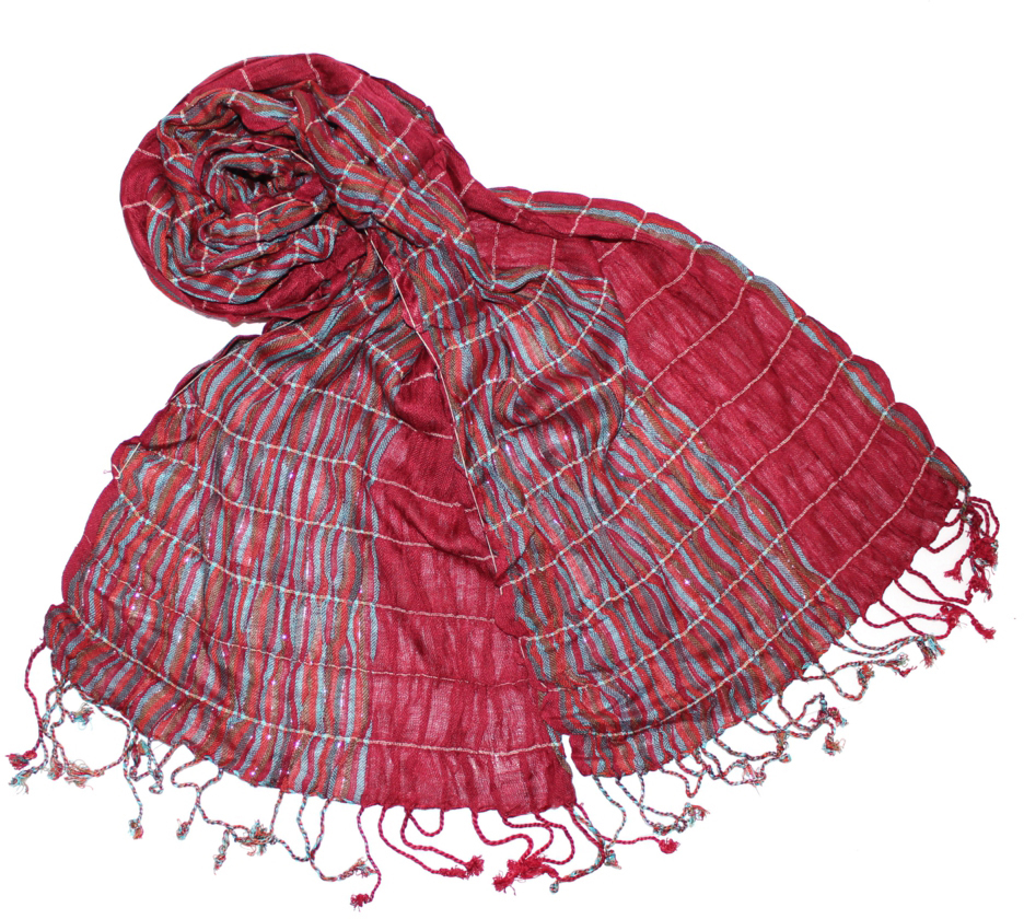 Шарф женский Ethnica, цвет: бордовый. 290075н. Размер 50 x 170 см