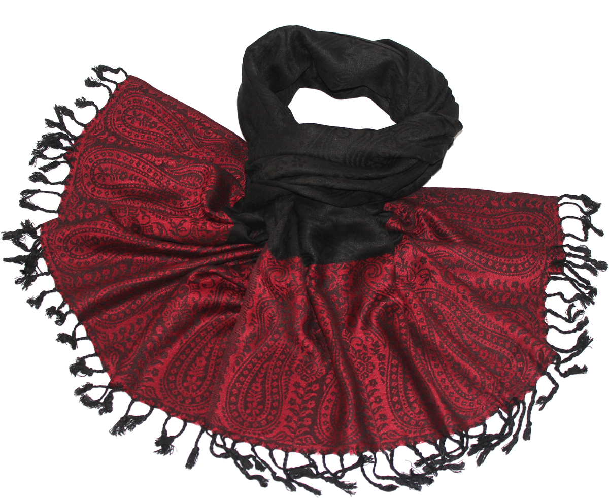 Палантин женский Ethnica, цвет: черный, красный. 052125. Размер 70 х 180 см