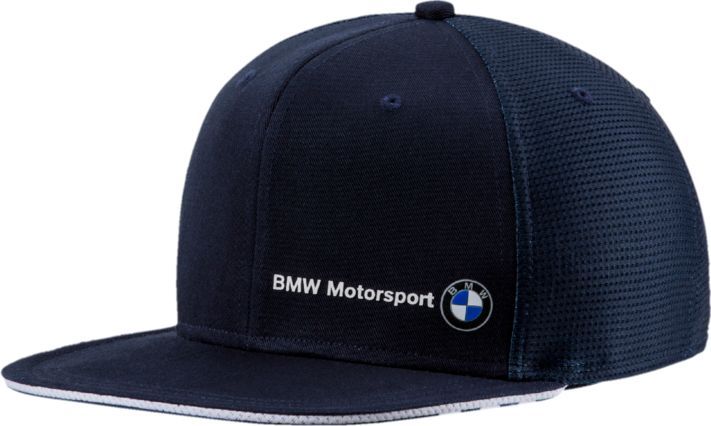 Бейсболка мужская Puma BMW Motorsport Flatbrim Cap, цвет: темно-синий. 2151401. Размер S/M (56/58)