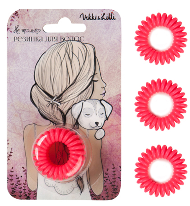 Vikki&Lilli Резинка для волос, цвет: ярко-розовый, 3 шт