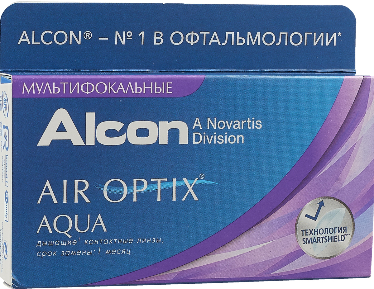 Alcon-CIBA Vision контактные линзы Air Optix Aqua Multifocal (3шт / 8.6 / 14.2 / -4.25 / High)