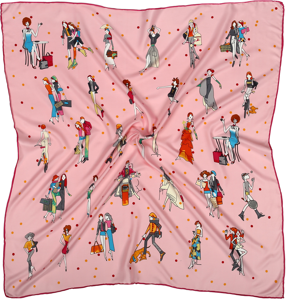 Платок женский Модные истории, цвет: розовый. 23/0610/181. Размер 90 см x 90 см