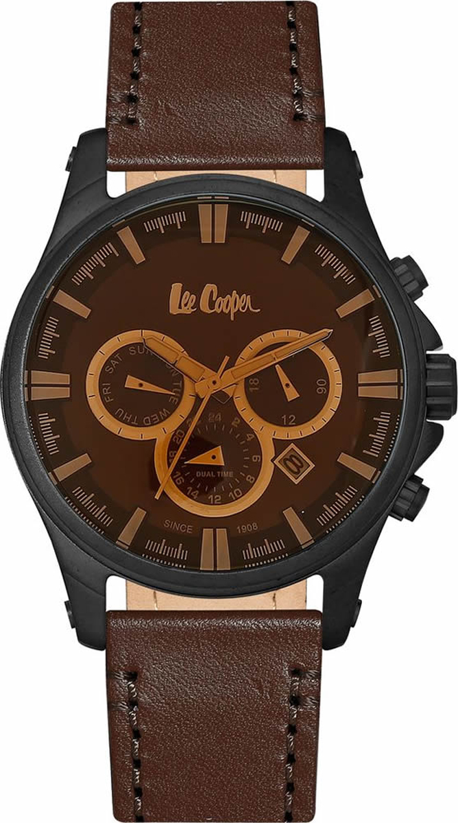Часы наручные мужские Lee Cooper, цвет: коричневый. LC06444.652