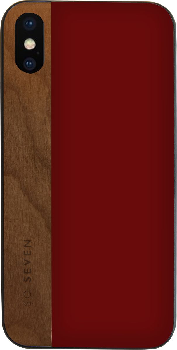 So Seven Dandy чехол для Apple iPhone X, Bordeaux Wood