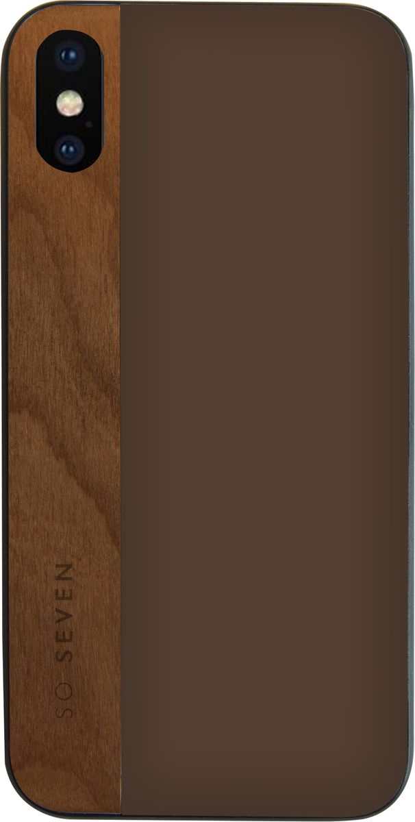 So Seven Dandy чехол для Apple iPhone X, Dark Gray Wood