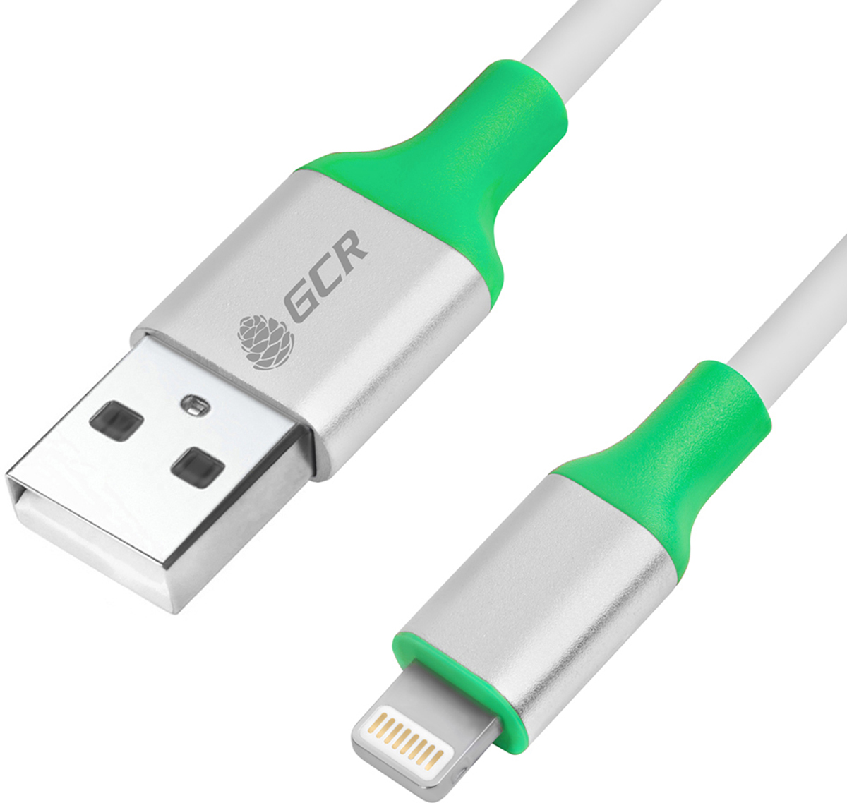 GCR GCR-50513, White Green Silver кабель USB Lightning (1,5 м)