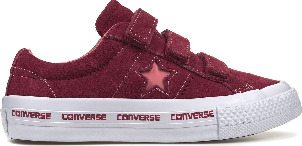 Кеды детские Converse One Star 3V, цвет: малиновый. 660038. Размер 3 (35)