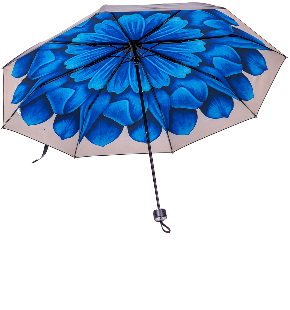 Зонт женский Nuages, механика, 3 сложения, цвет: черный, синий. NZ2263/5mini