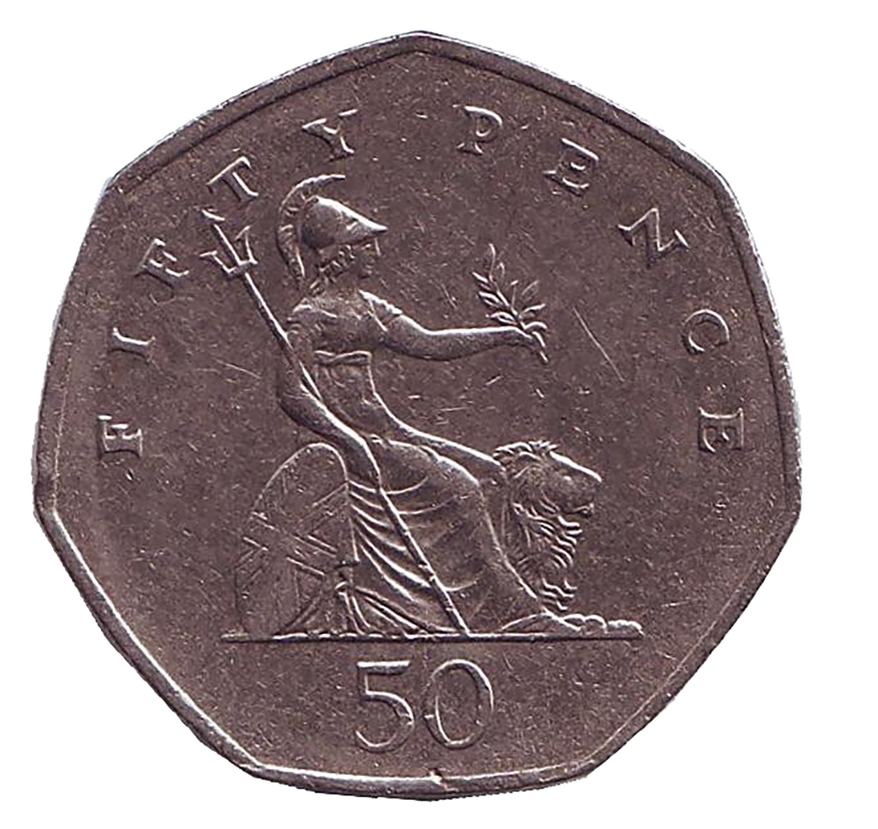 Монета номиналом 50 пенсов. Великобритания, 1997